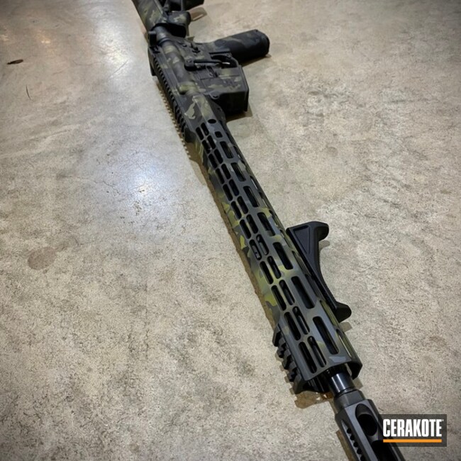 Custom Camo Savage AR-15 Cerakoted using Armor Black, Forest Green and ...