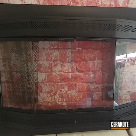 Powder Coating: CERAKOTE GLACIER BLACK C-7600,Glacier,Fireplace Door,Fireplace,Fireplace Trim,High Temperature