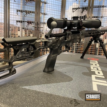 Custom Camo Rifle Cerakoted Using Savage® Stainless, Sniper Grey And Sniper Grey