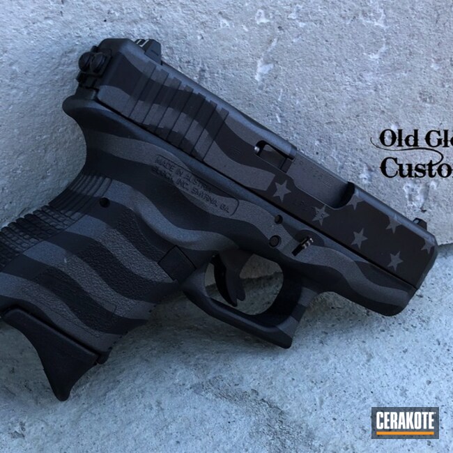 American Flag Themed Glock 33 Cerakoted Using Gun Metal Grey And Graphite Black