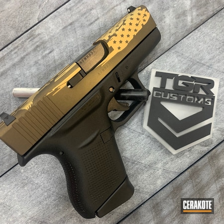 Powder Coating: Glock 43,Midnight Bronze H-294,S.H.O.T,Gold H-122,American Flag