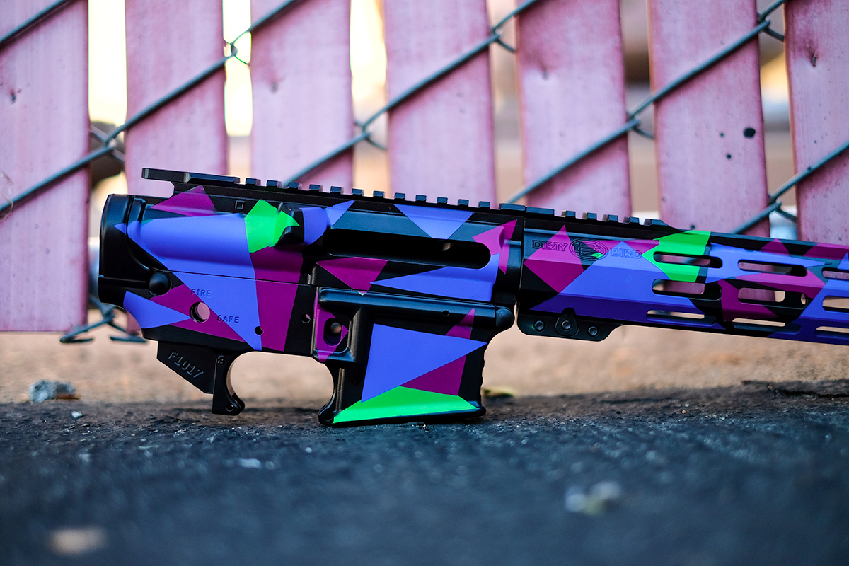 Splinter Camo AR Builders Set Cerakoted using Periwinkle, Sangria and ...