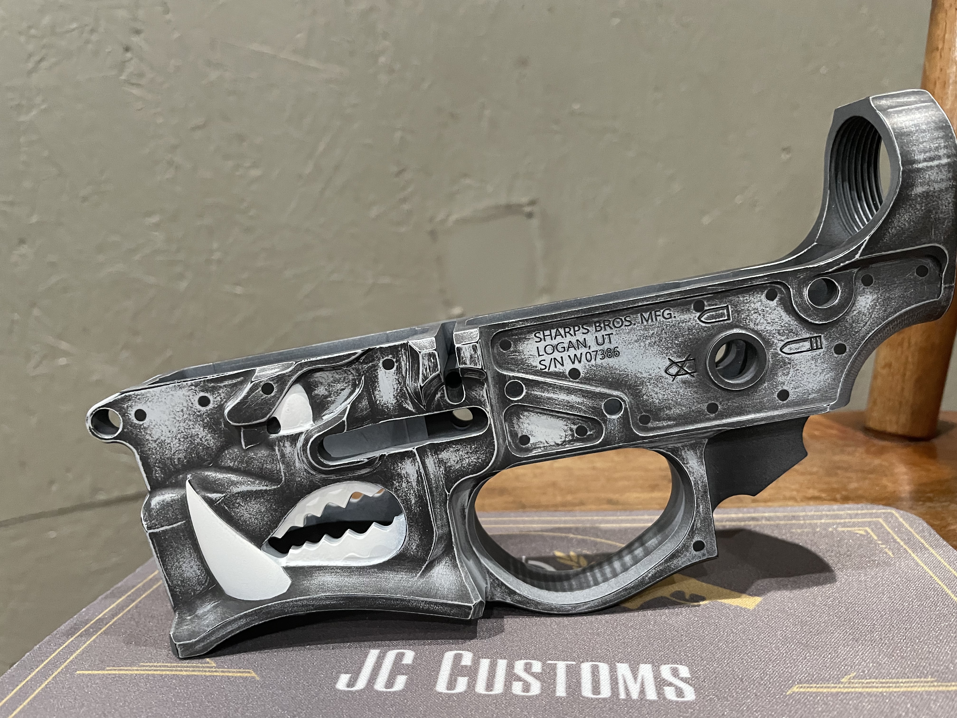 Sharp Bros AR Lower Cerakoted using Armor Black, Stormtrooper White and ...