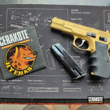 Cz 75b Pistol Cerakoted Using Gloss Black And Gold