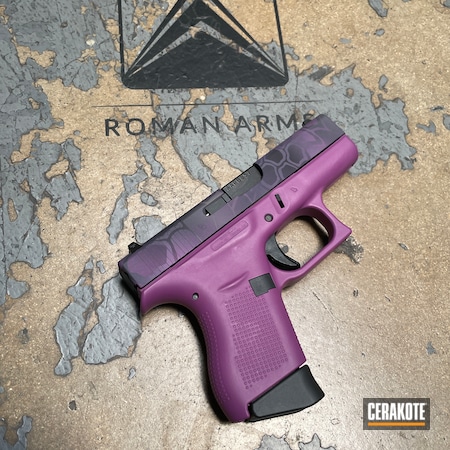 Powder Coating: Graphite Black H-146,Glock,Wild Purple H-197,S.H.O.T,Handguns,Pistol,Camo,Custom Camo,Bright Purple H-217,Tactical Grey H-227,Glock 42,Kryptek