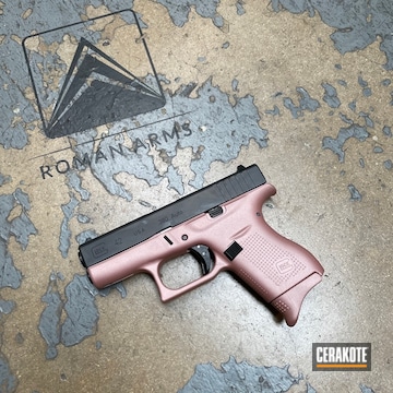 Glock 42 Pistol Cerakoted Using Rose Gold