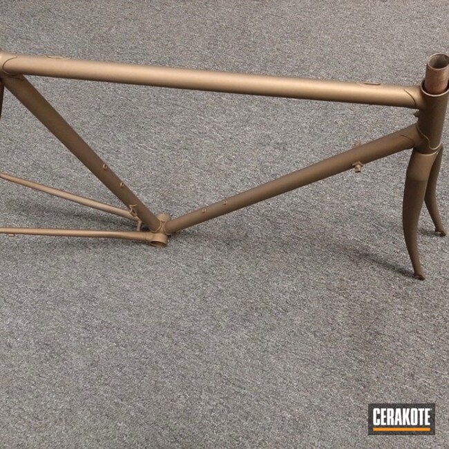 Bike Frame Cerakoted Using Burnt Bronze
