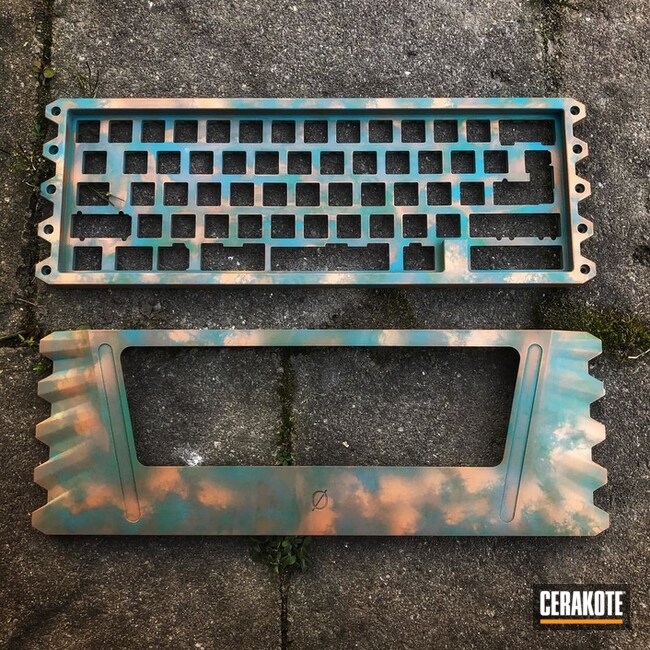 Copper Patina Keyboard Frame Cerakoted Using Aztec Teal And Copper