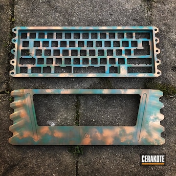 Copper Patina Keyboard Frame Cerakoted Using Aztec Teal And Copper