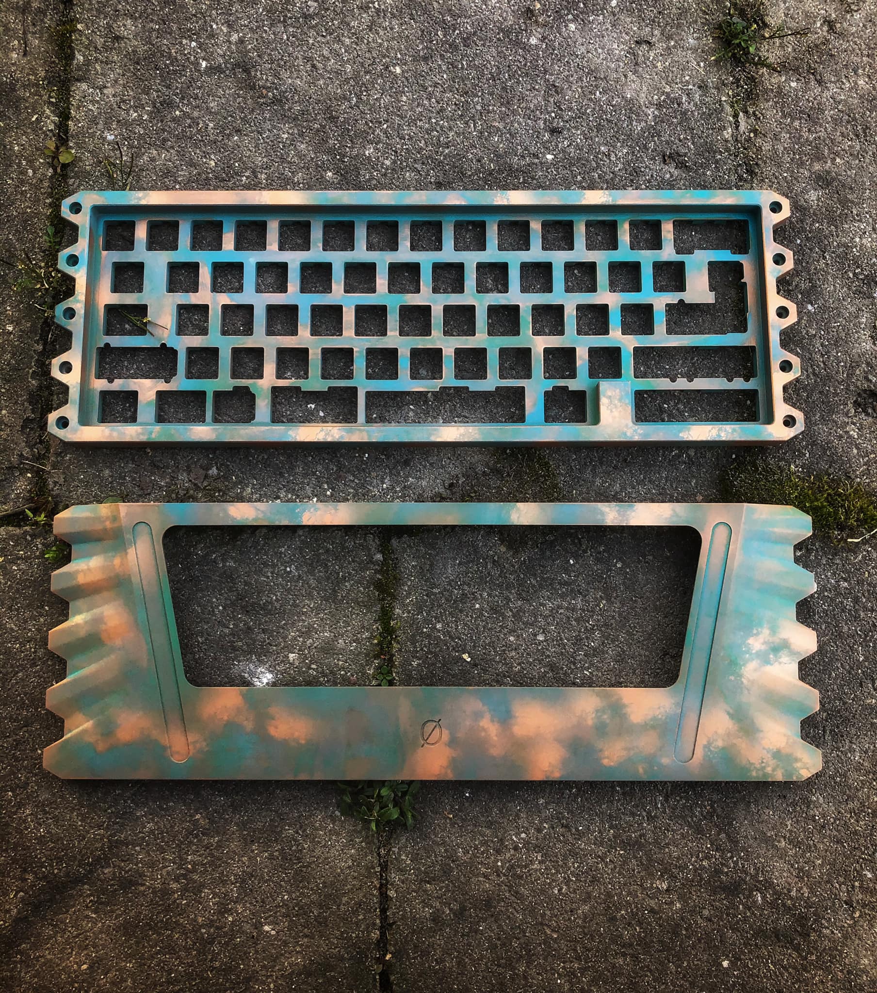 Copper Patina Keyboard Frame Cerakoted using Aztec Teal and Copper ...