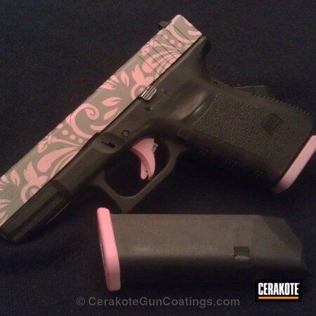 Powder Coating: Glock,Bazooka Pink H-244,Ladies,Base Coat,Titanium H-170