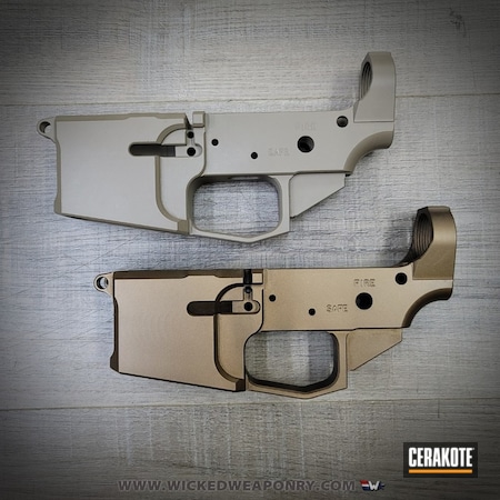 Powder Coating: Receiver,S.H.O.T,80%,Wicked Weaponry,AR-15,Burnt Bronze H-148,MAGPUL® FLAT DARK EARTH H-267