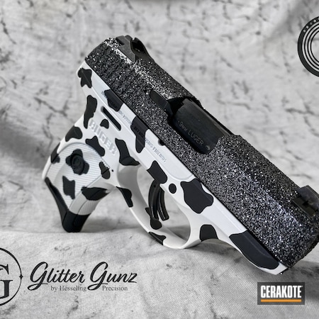 Powder Coating: 9mm,Graphite Black H-146,Ruger LC9S,S.H.O.T,Stormtrooper White H-297,Animal Print,Ruger,Glitter,Animal,TactiCow
