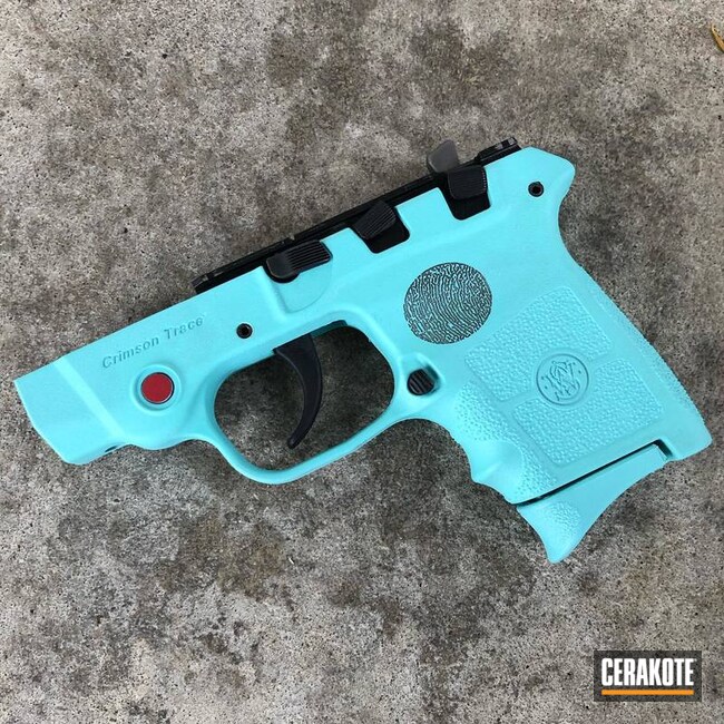Smith & Wesson Pistol Frame Cerakoted Using Robin's Egg Blue