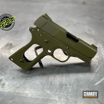 Colt Defender Pistol Cerakoted Using Noveske Bazooka Green