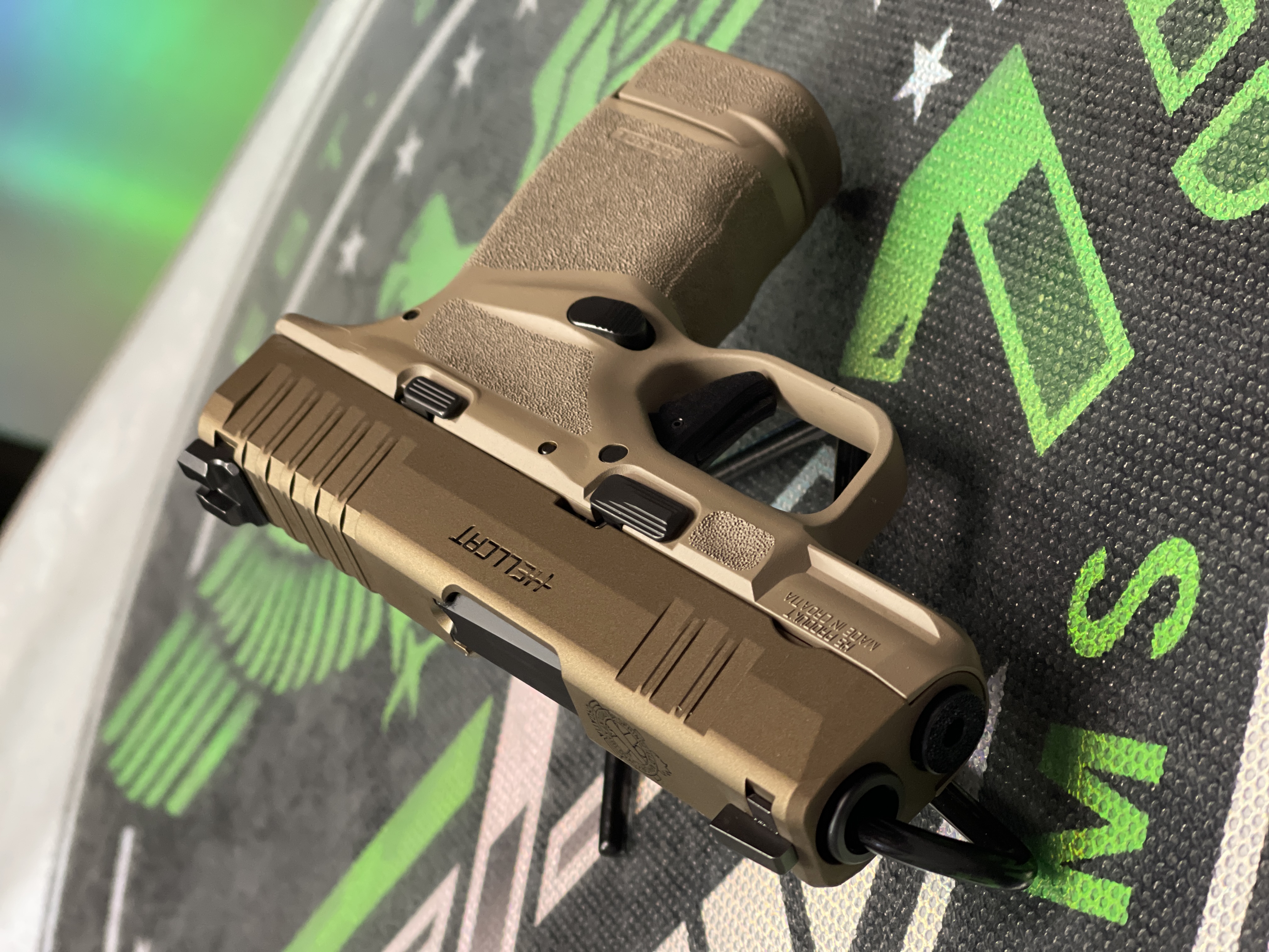 Springfield Armory Hellcat Pistol Cerakoted using Burnt Bronze | Cerakote