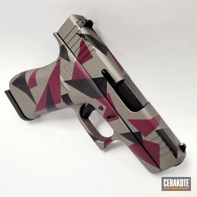 Splinter Camo Glock 43x's Cerakoted Using Hunter Orange, Sniper Grey And Graphite Black