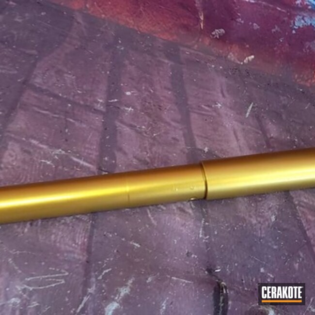 Rifle Barrel Cerakoted Using High Gloss Ceramic Clear And Graphite Black