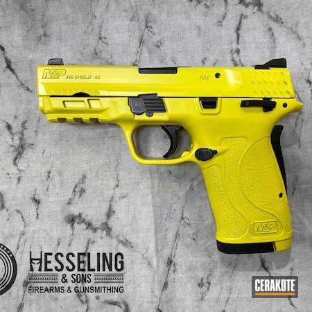 Powder Coating: Smith & Wesson,M&P Shield EZ,Yellow Jacket,Summer,S.H.O.T,.380,Bright Colors,Lemon Zest H-354,Bumblebee,Yellow