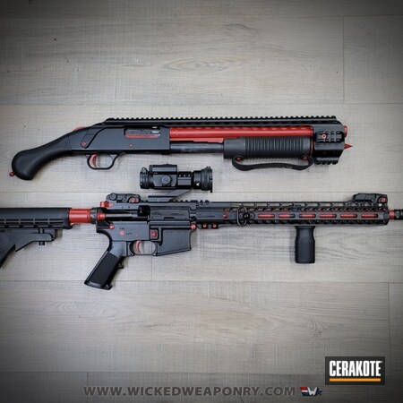 Powder Coating: Crimson H-221,Shotgun,S.H.O.T,Shockwave,Wicked Weaponry,AR-15,Mossberg,Accent Color