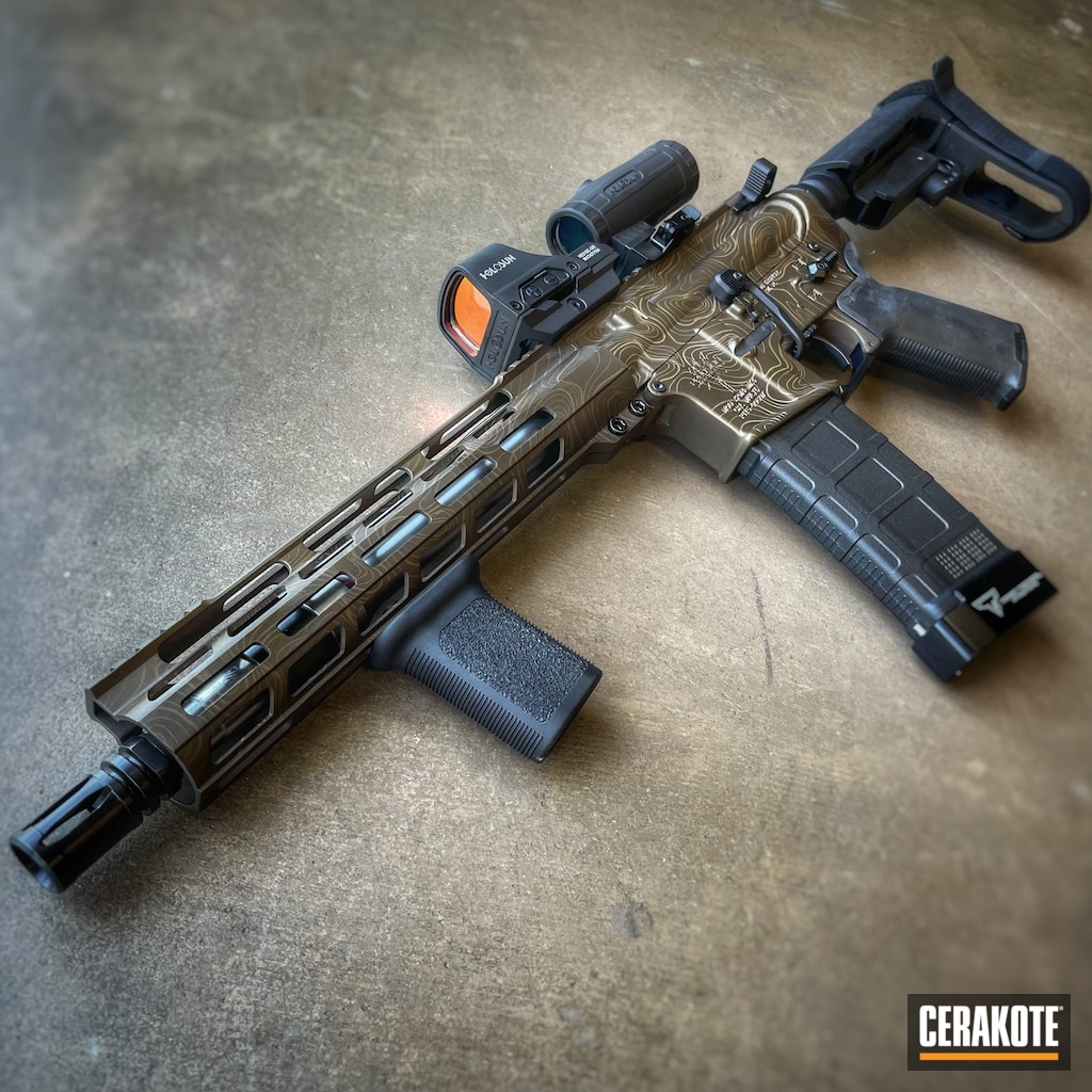 Topo Camo Ar Cerakoted Using Midnight Bronze And Burnt Bronze Cerakote Topo Camo Ar Cerakoted Using Midnight Bronze And Burnt Bronze Cerakote