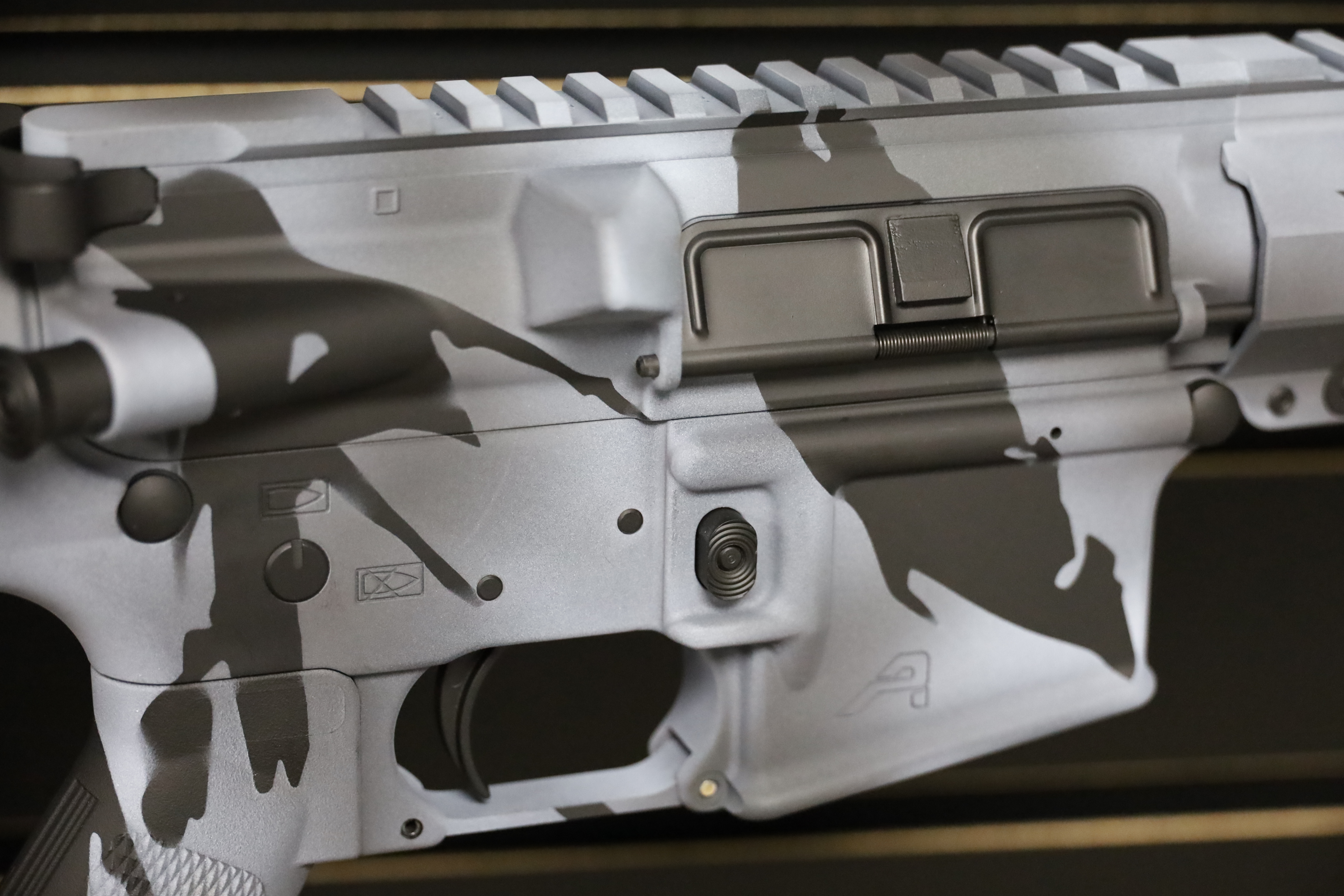 Custom Shadow Camo AR Cerakoted using Stormtrooper White, Sniper Grey ...