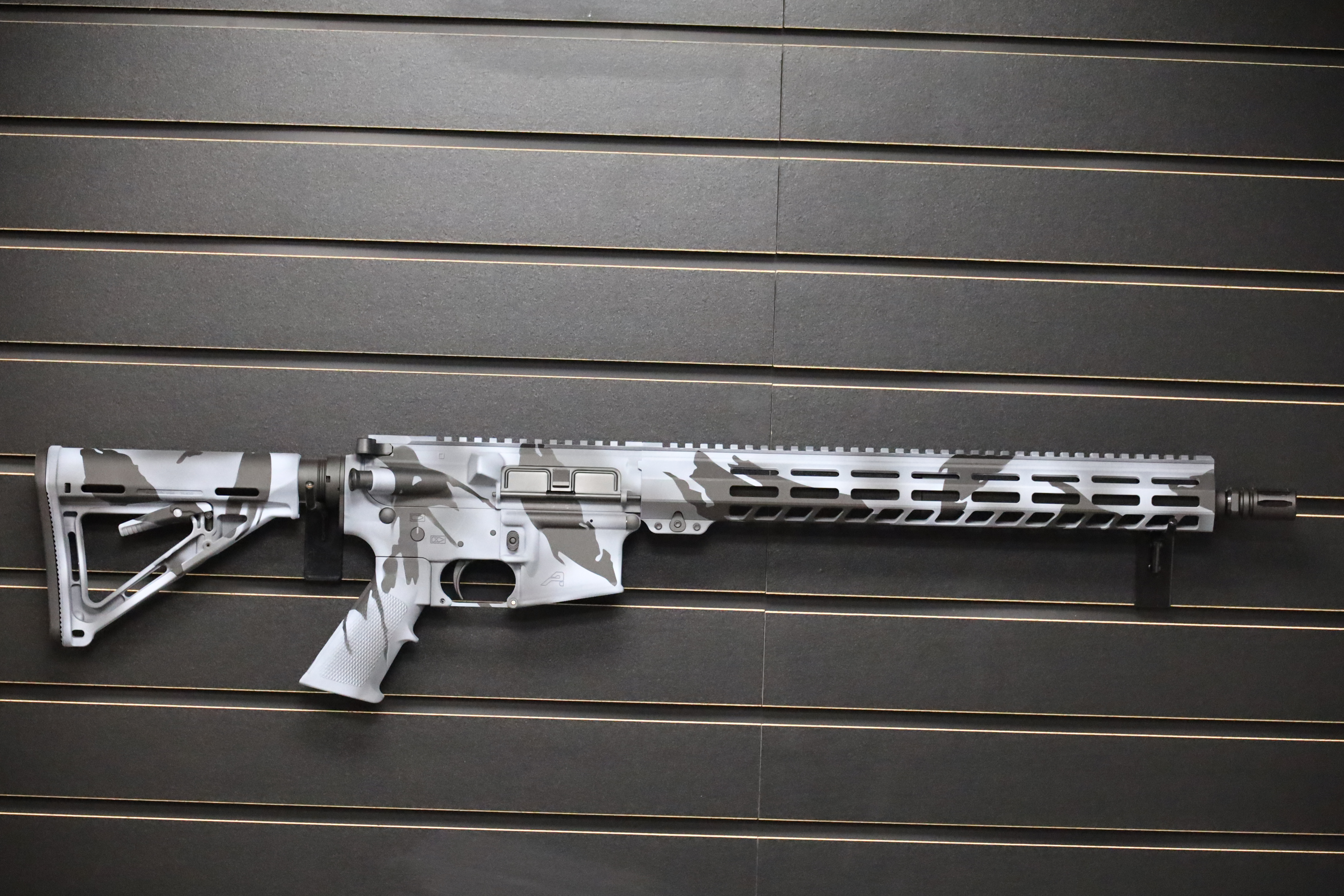 Custom Shadow Camo AR Cerakoted using Stormtrooper White, Sniper Grey ...