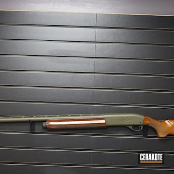 Remington 1100 Shotgun Cerakoted Using Magpul® O.d. Green And Graphite Black