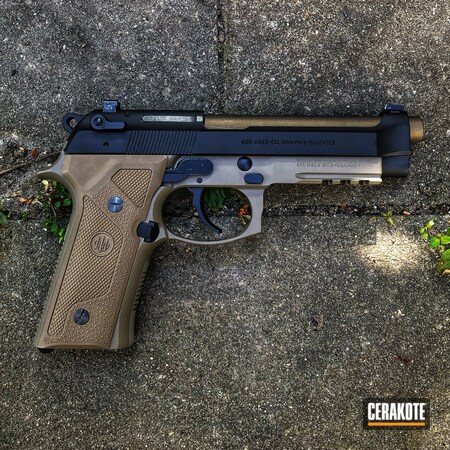 Powder Coating: 9mm,Graphite Black H-146,S.H.O.T,Pistol,Beretta,m9a3,MAGPUL® FLAT DARK EARTH H-267