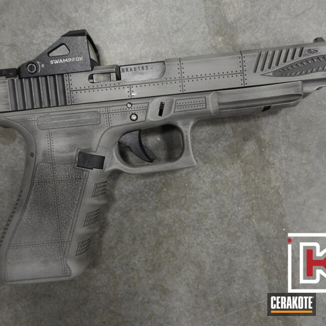 Distressed Glock 34 Cerakoted Using Steel Grey And Graphite Black