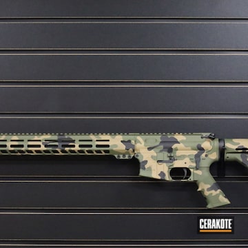 Custom Camo Ar Build Cerakoted Using Mud Brown, Sniper Green And Graphite Black
