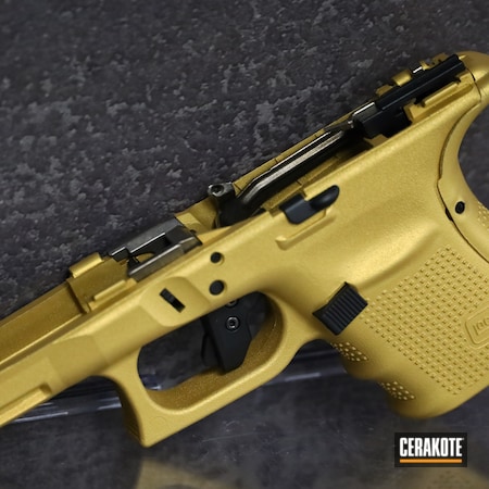 Powder Coating: S.H.O.T,Pistol,Gold H-122,Handgun,Glock 30,45 ACP