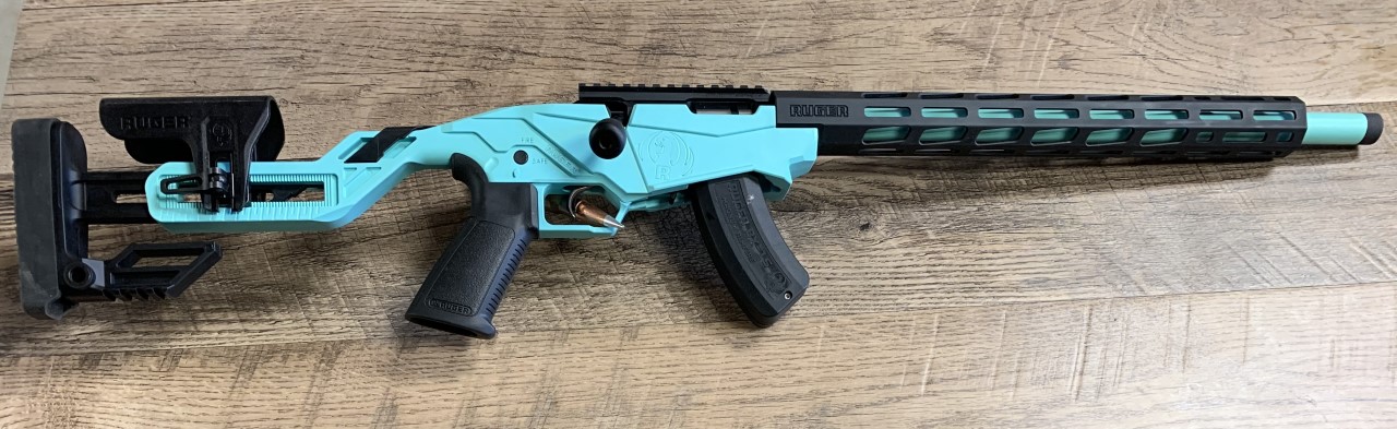 Ruger Precision Rimfire Rifle Cerakoted using Graphite Black and Robin ...