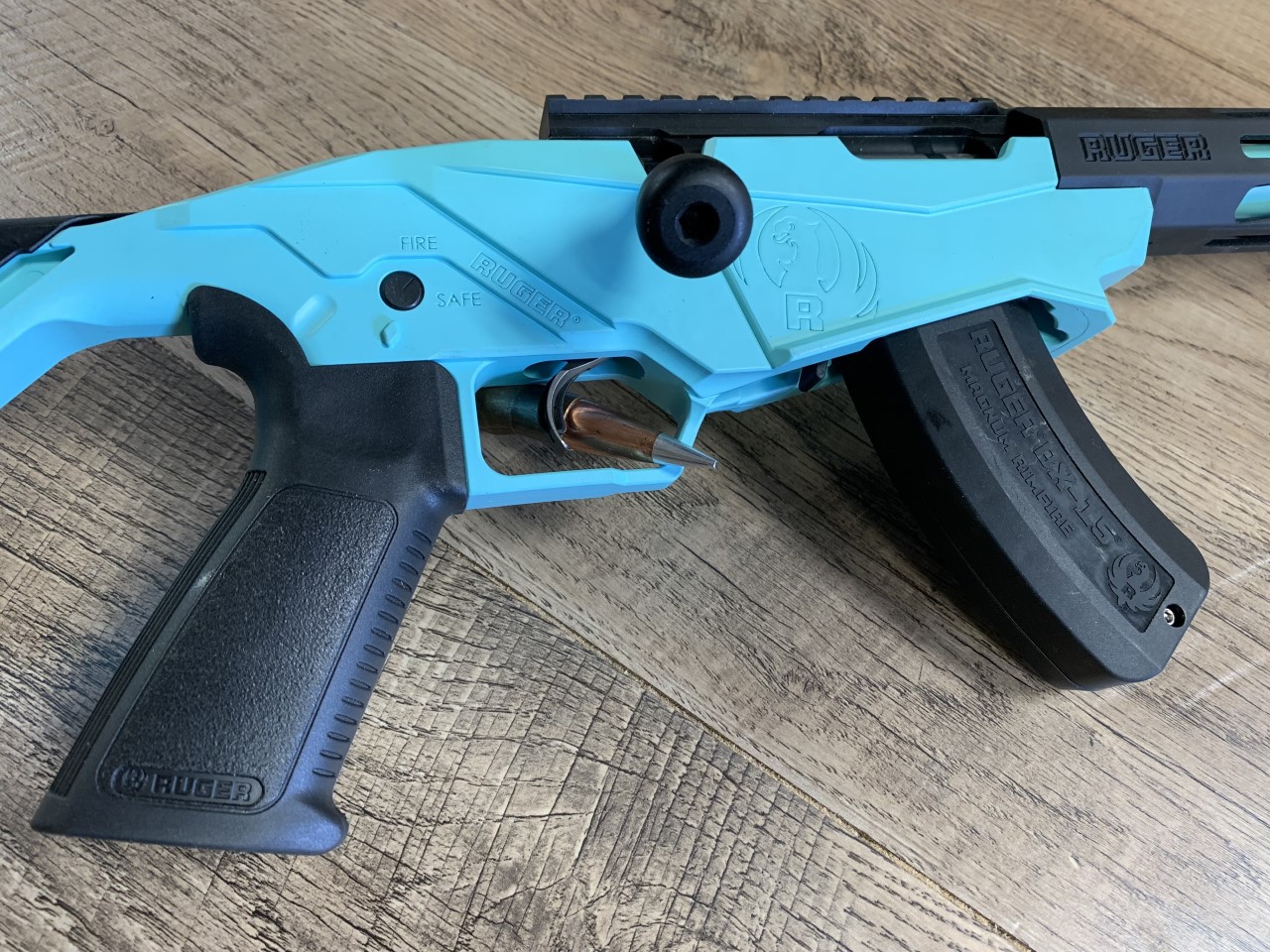 Ruger Precision Rimfire Rifle Cerakoted using Graphite Black and Robin ...