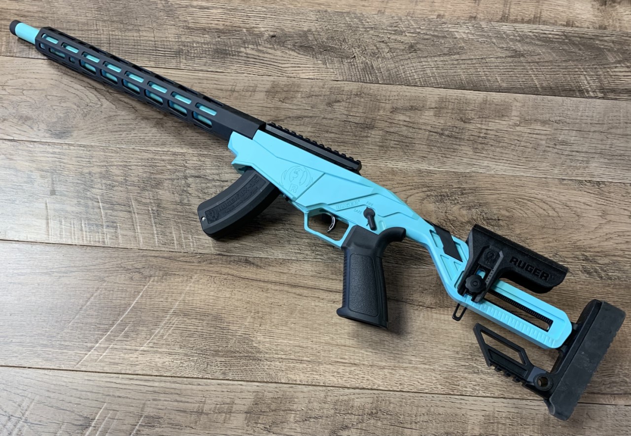 Ruger Precision Rimfire Rifle Cerakoted using Graphite Black and Robin ...