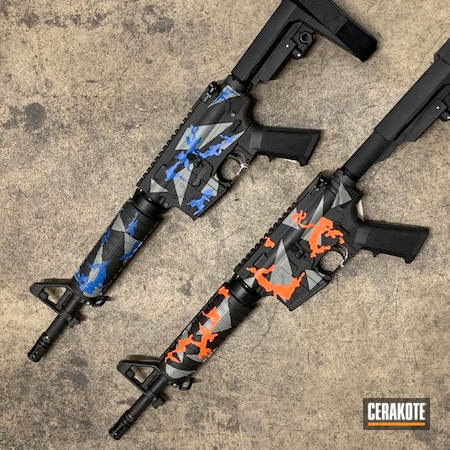 Powder Coating: Hunter Orange H-128,5.56,NRA Blue H-171,S.H.O.T,Armor Black H-190,AR Pistol,.223,Stag 15,AR-15,Bull Shark Grey H-214