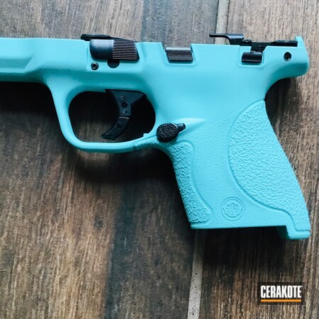 Powder Coating: Smith & Wesson,S.H.O.T,Pistol Frame,Robin's Egg Blue H-175