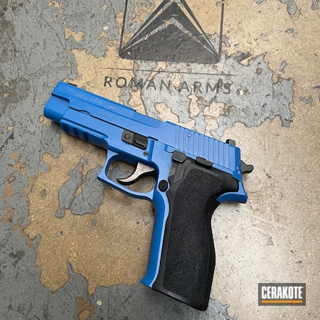 Powder Coating: Graphite Black H-146,NRA Blue H-171,S.H.O.T,Sig Sauer,Handguns,Pistol,Sig Sauer P226,Daily Carry,Sig P226,Handgun,Pistols