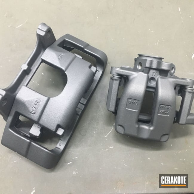 Brake Calipers Cerakoted Using Tungsten