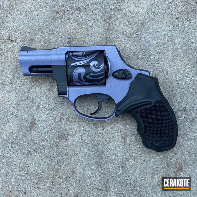 Taurus Revolver Cerakoted Using Crushed Orchid And Graphite Black