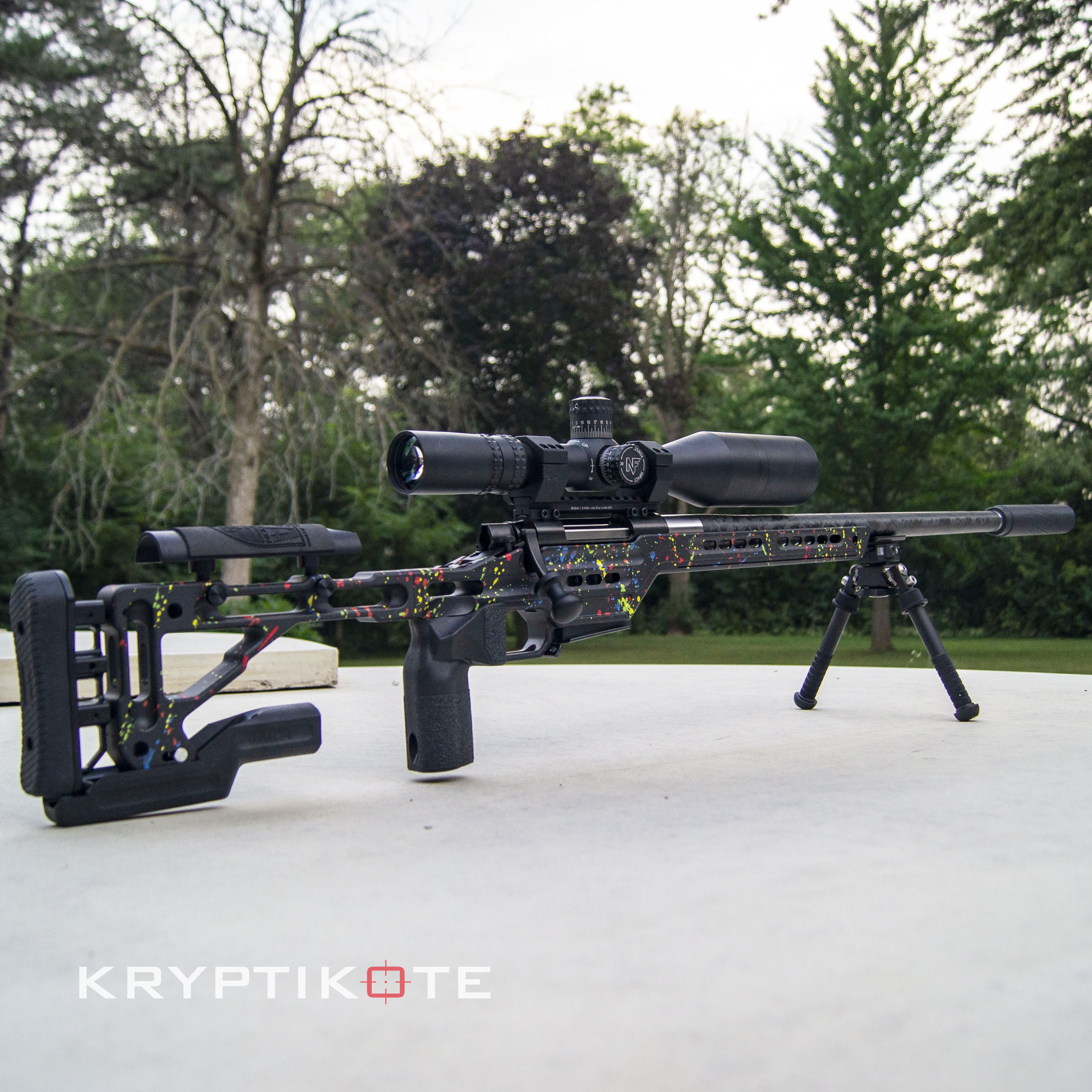 Paint Splatter Themed Bolt Action Rifle Cerakoted using Hunter Orange ...