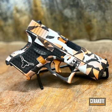 Splinter Camo Glock 23 Cerakoted Using Bright White And Graphite Black