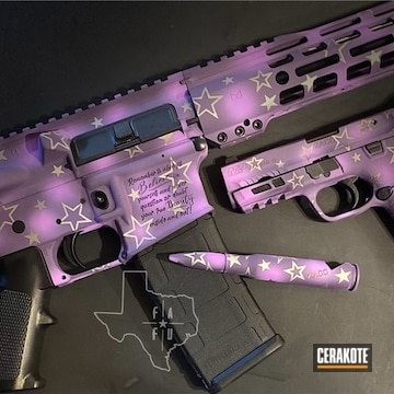 Galaxy Themed Ar Cerakoted Using Savage® Stainless, Shimmer Aluminum And Purplexed