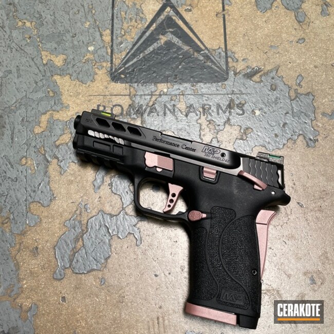 Smith & Wesson M&p Shield Pistol Cerakoted Using Rose Gold