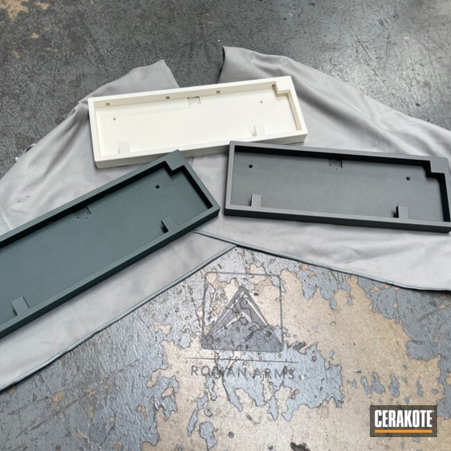 Keyboard Cases Cerakoted Using Charcoal Green, Snow White And Tactical Grey
