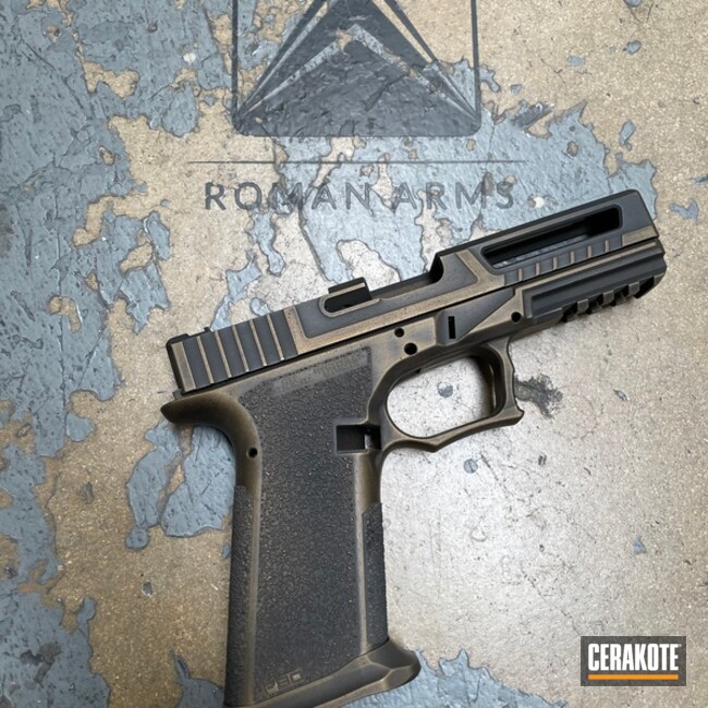 Glock P80 Cerakoted Using Graphite Black, Burnt Bronze And Gold