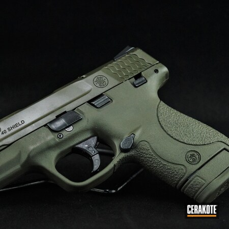 Powder Coating: Smith & Wesson,M&P Shield,S.H.O.T,Pistol,MIL SPEC GREEN  H-264,.40
