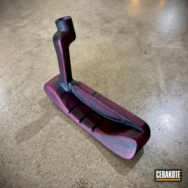 Distressed Putter Cerakoted Using Black Cherry And Graphite Black