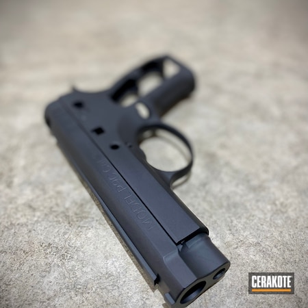 Powder Coating: 9mm,Conceal Carry,Graphite Black H-146,S.H.O.T,CZ 75,Pistol,Springfield Armory,Firearms,Daily Carry,Clone,Handgun,Carry Gun