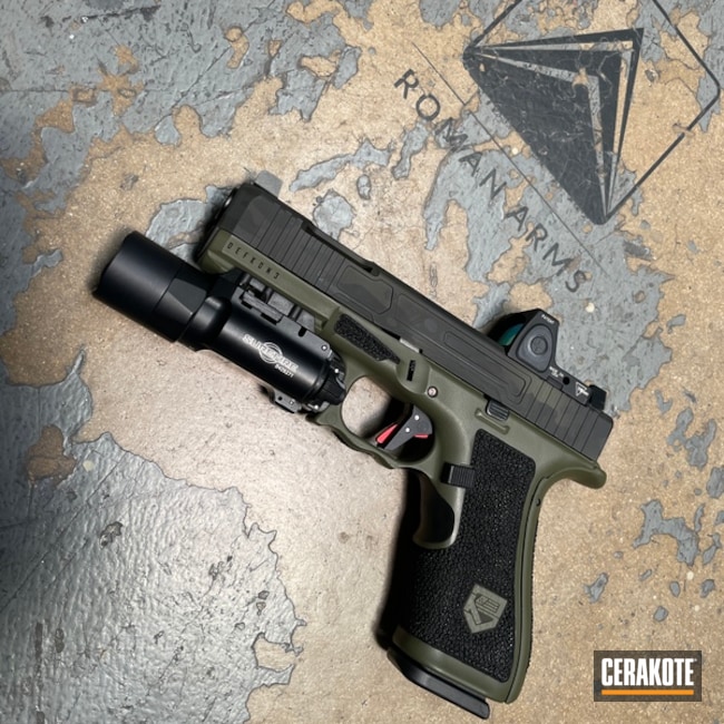 Custom Glock Build Cerakoted Using Sniper Green, Sig™ Dark Grey And Graphite Black